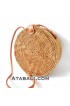 Ata round bag flower pattern with leather clip